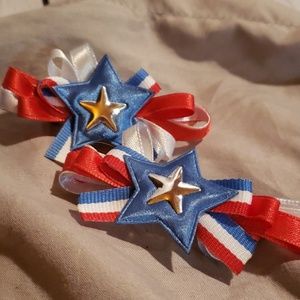 Handcrafted patriotic barrettes